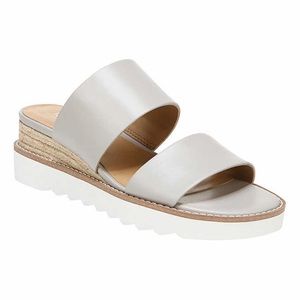 Franco Sarto Slip On Sandal (Grey, 8)